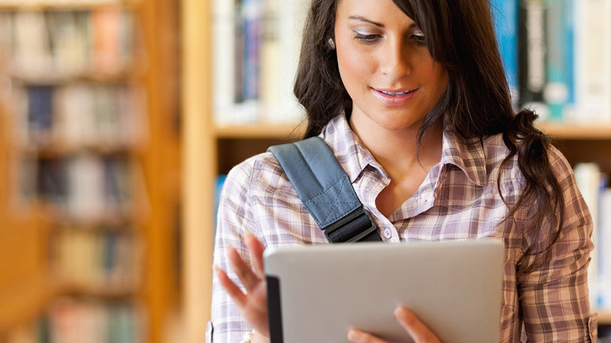 Woman using tablet
