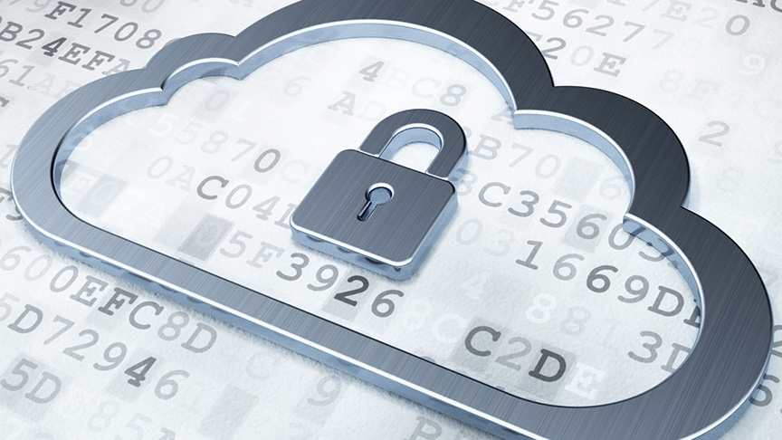 Padlock inside a cloud