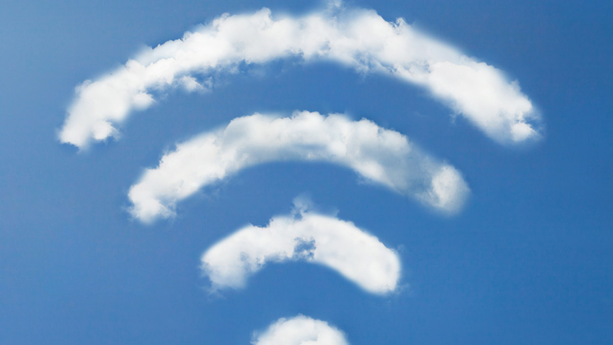 Clouds in the shape of WIFi icon