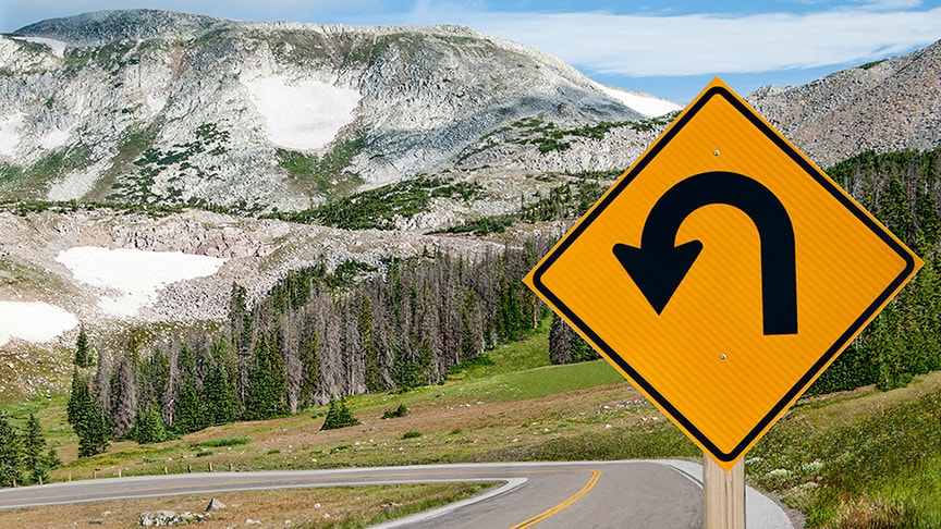 U turn sign