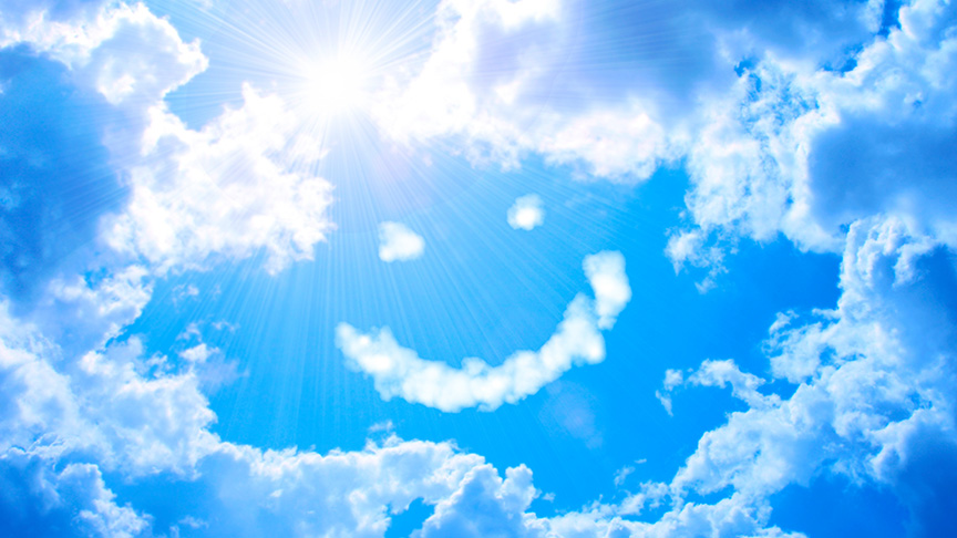 Clouds with smiley face