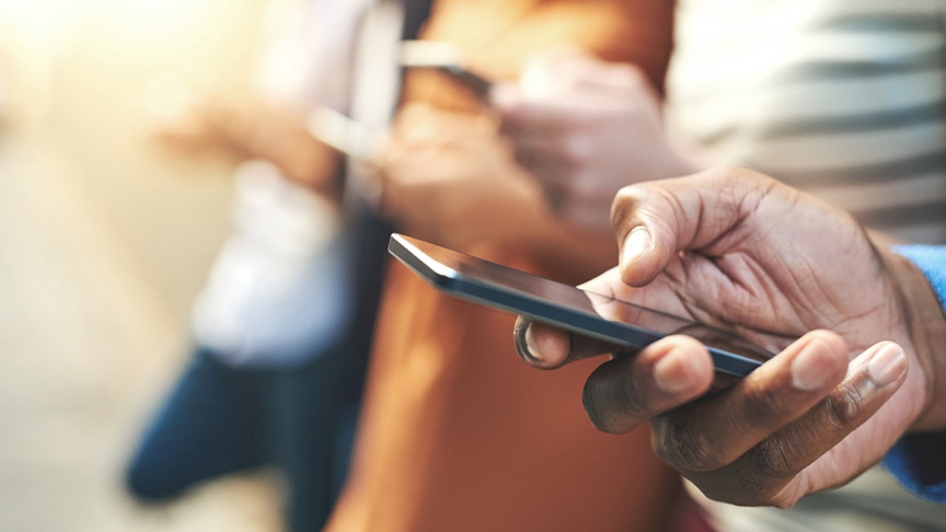 Person using smart phone