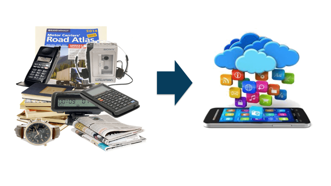 Old gadgets to smart phone